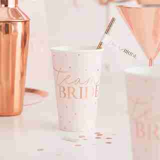 GROS GOBELETS EN CARTON BLUSH POUR ENTERREMENT VIE JEUNDE FILLE