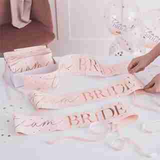 LOT DE 6 CHARPES TEAM BRIDE BLUSH POUR ENTERRMENT DE VIE DE JEUNE FILLE