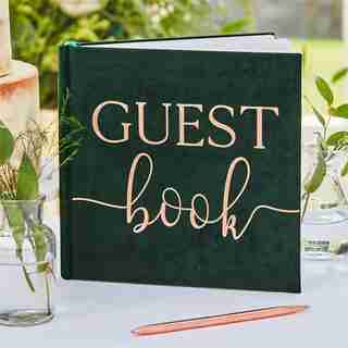 BOTANIC WEDDING GREEN VELVET GUEST BOOK