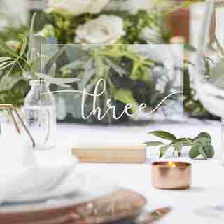 Ginger Ray - Table Numbers - Wood & Acrylic Table Numbers X 12 Per Pack