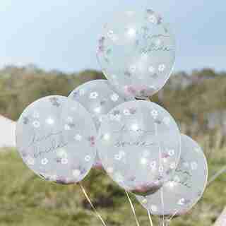 Ginger Ray Balloons - Flower Confetti Filled - Team Bride