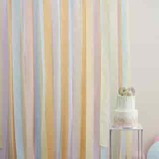 Ginger Ray Large Streamer Backdrop - Pastel - Pastel Foil