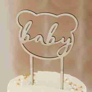 Cake Topper, Baby Bear Forme, En bois