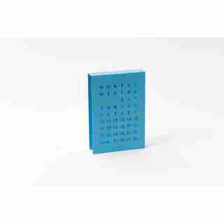 Block Design Metal Perpetual Calendar Blue