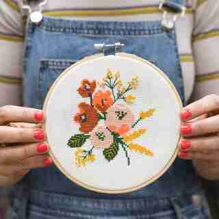 Amethyst Floral Cross Stitch Kit