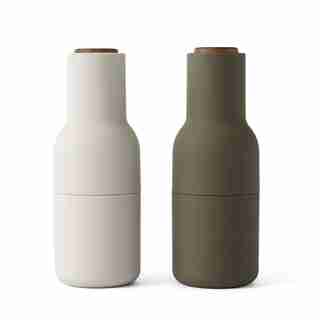 NORM BOTTLE SALT AND PEPPER GRINDERS HUNTING GREEN / BEIGE