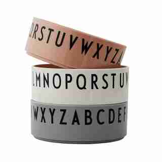Design Letters Breakfast Lunch Dinner Bowl Set - Nude