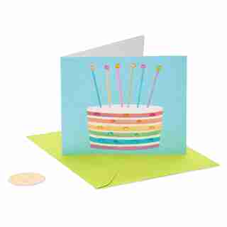 Carte de fête Papyrus Gâteau arc-en-ciel