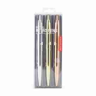 Stylos rétro en métal Kikkerland