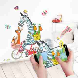 Wall Stories Kids Wall Stickers - Discover Numbers - Interactive Animal Wall Stickers for Kids Bedrooms - Large Peel and Stick Wall Decals with Free Play and Activity App