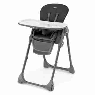 POLLY SPACE-SAVING FOLD HIGH CHAIR, BLACK