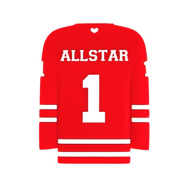 JOUET DE DENTITION EN SILICONE POUR MAILLOT DE HOCKEY - ROUGE 