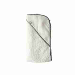 Serviette à capuchon classique Bamboobino – liseré gris galet