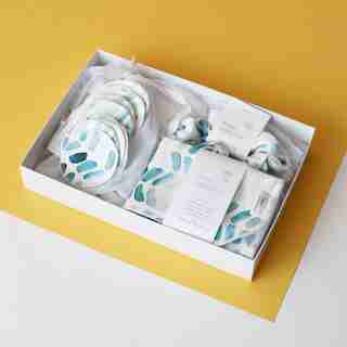 Organic Cotton Watercolour Chevron Gift Set