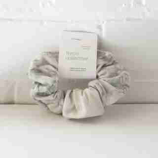 Organic Cotton Hair Scrunchie Grey Marble
