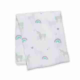 LULUJO MUSLIN SWADDLE BLANKET, UINICORNS