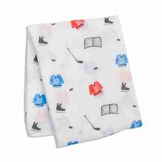 Couverture d'emmaillotage en mousseline de coton pour bébé, Le Hockey