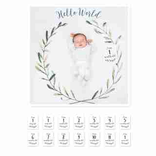 Set de 1ère année pour bébé - Couronne Hello World