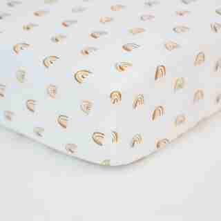 Lulujo - Drap de lit de bébé en mousseline de coton - arc en ciel