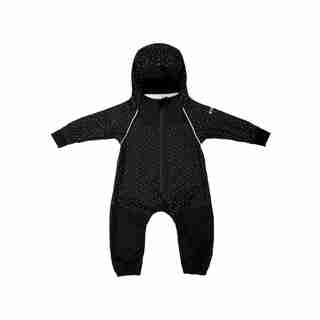 Reflective Polka Dot Rain Suit Black/Silver, 12-18M