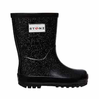 Stonz Rain Boots - Glitter Black 5T