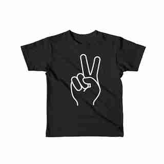 T-SHIRT, PEACE BLACK 5-6 YEARS
