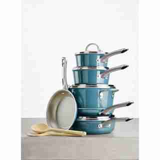 12pc Ayesha Curry Cookware Set - NonStick Blue