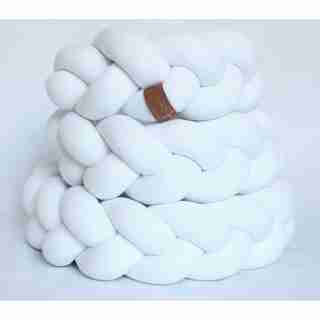 Juju & Jake Braided Crib/Toddler Bed Bumper - White