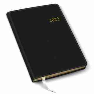 2022 Weekly Agenda Gallery Leather, Black