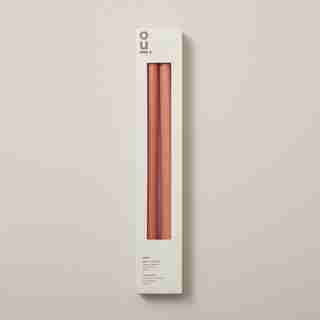 CHANDELLES FINES ET LISSES – ROSE POUDRÉ (30,5 CM, ENSEMBLE DE 2)