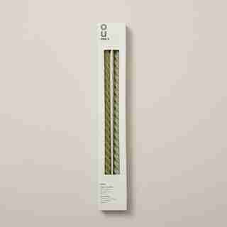 CHANDELLES FINES ET TORSADÉES – SAUGE (30,5 CM, ENSEMBLE DE 2)