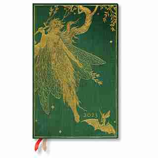 Agenda Paperblanks Olive Fairy 2023 12 mois à couverture rigide, Maxi – Semaine par semaine horizontale