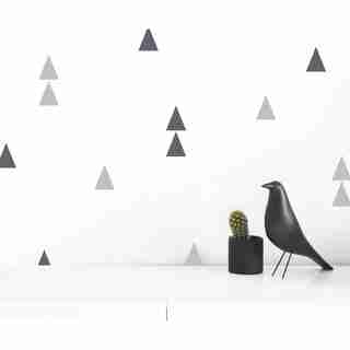 large traingle wall decal grey
