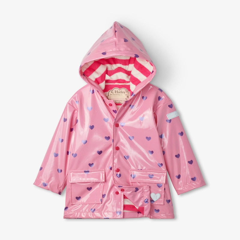 Scattered Hearts Raincoat, Size 4 by 