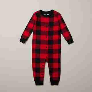 Combinaison bébé – Tartan rouge/noir 12-18 mois