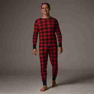 Pyjama homme – Tartan rouge/noir moyen