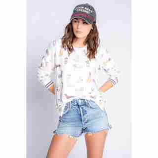 COFFEE + CANINES Top, IVORY SMALL