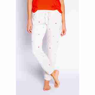 RETRO LOUNGE MINI HEARTS BANDED PANT, OATMEAL LARGE