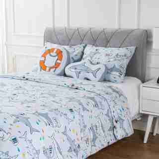 Juvenile Comforter Set, Shark Print Twin