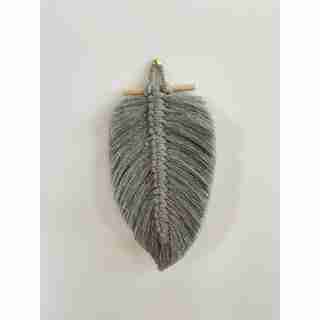 Kit de Bricolage - Tenture murale en macramé à feuille unique - Gris