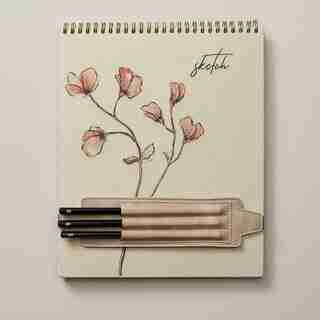 CARNET À CROQUIS - ENTRE SIENNE ET MER, PAVOTS ROSES