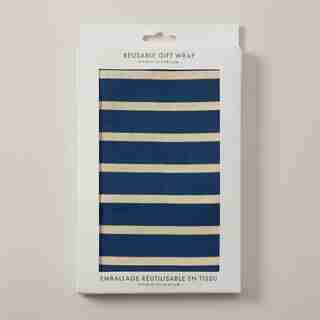 LARGE COTTON REUSABLE GIFT WRAP, STRIPE