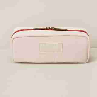 COMPARTMENT PENCIL POUCH, PINK/RED