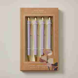SET OF 4 HEX PENS, ANEMONE BOUQUET