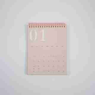 2022 12 MONTH BLUSH & WHITE MINI DESK CALENDAR