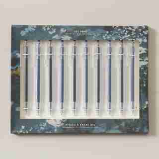 SET OF 10 GEL PENS, PAINTED GARDEN TEAL