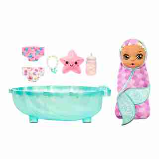 BABY born Surprise Mermaid Surprise – Baby Doll with Purple Towel and 20+ Surprises
