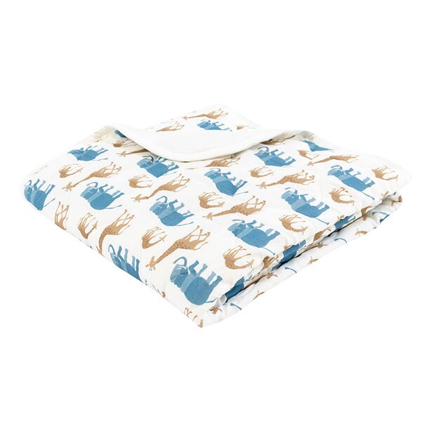 Quilted Bamboo Cozy Toddler Blanket, Eric Carle Zoo Buddy by Nest