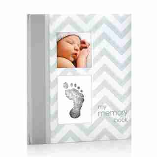Livre de bébé Pearhead à motif de chevrons – Gris