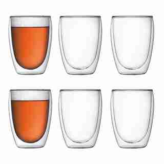 BODUM PAVINA DOUBLE WALL GLASSES 350ML SET OF 6
